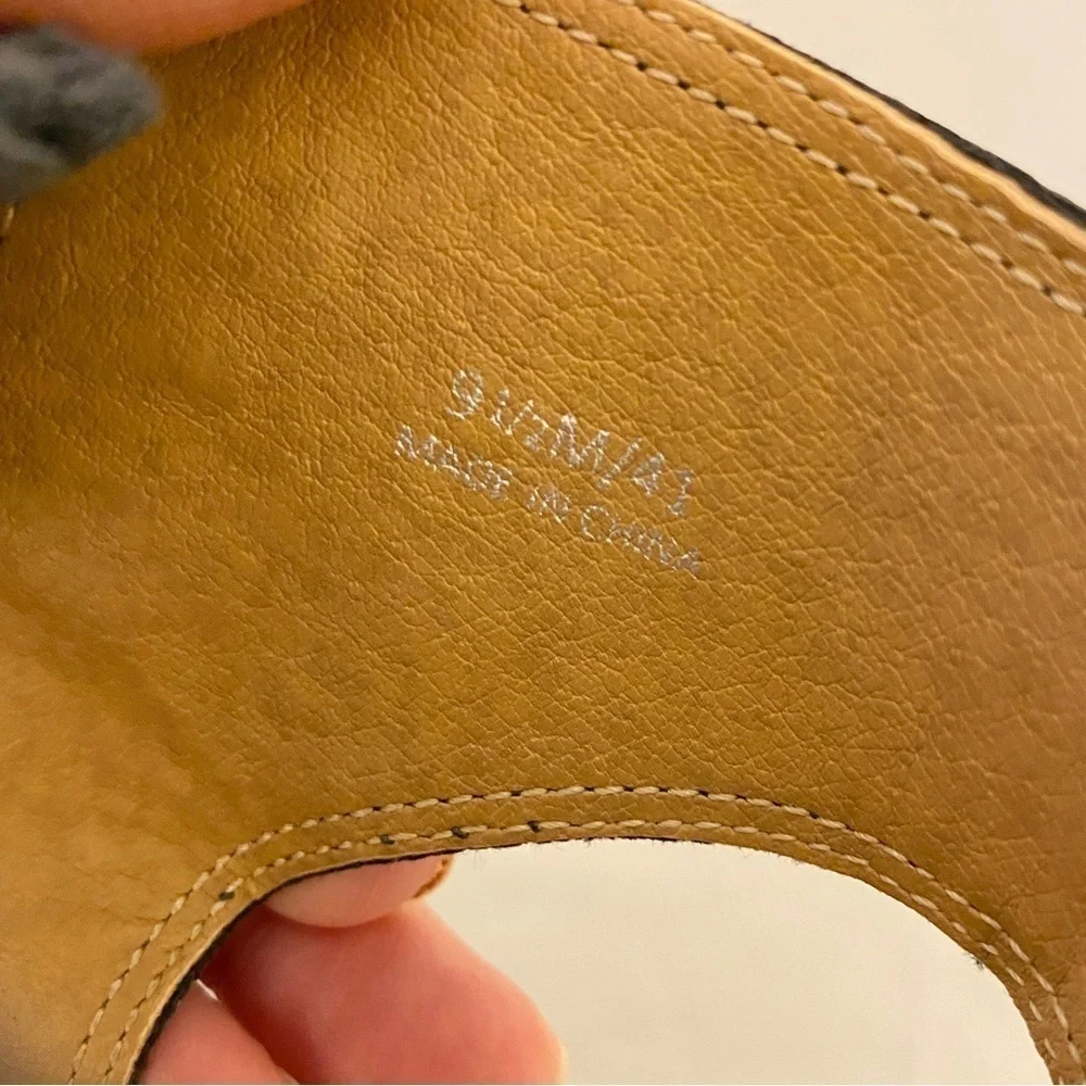Lucky Brand Kierlo Wedge Sandals Macramé Heels Comfort Shoes Blue Size 9.5